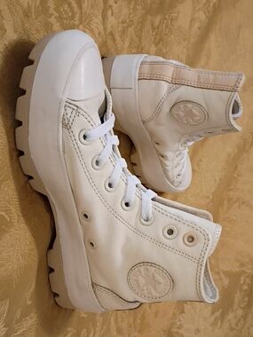 Converse  Lace-Up Platform Leather - White/Cream Women's 6.0 Men's 4.0